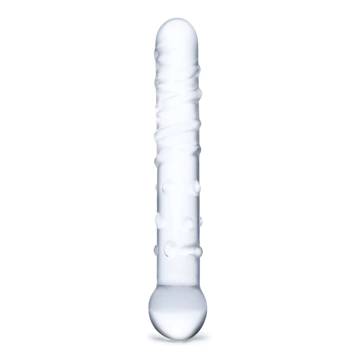 6" Callisto Nubbed Clear Rippled Glass Dildo