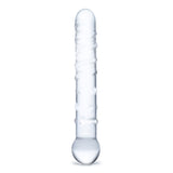 6" Callisto Nubbed Clear Rippled Glass Dildo