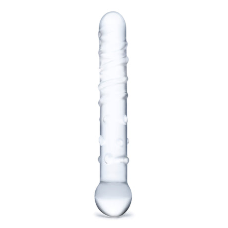 6" Callisto Nubbed Clear Rippled Glass Dildo