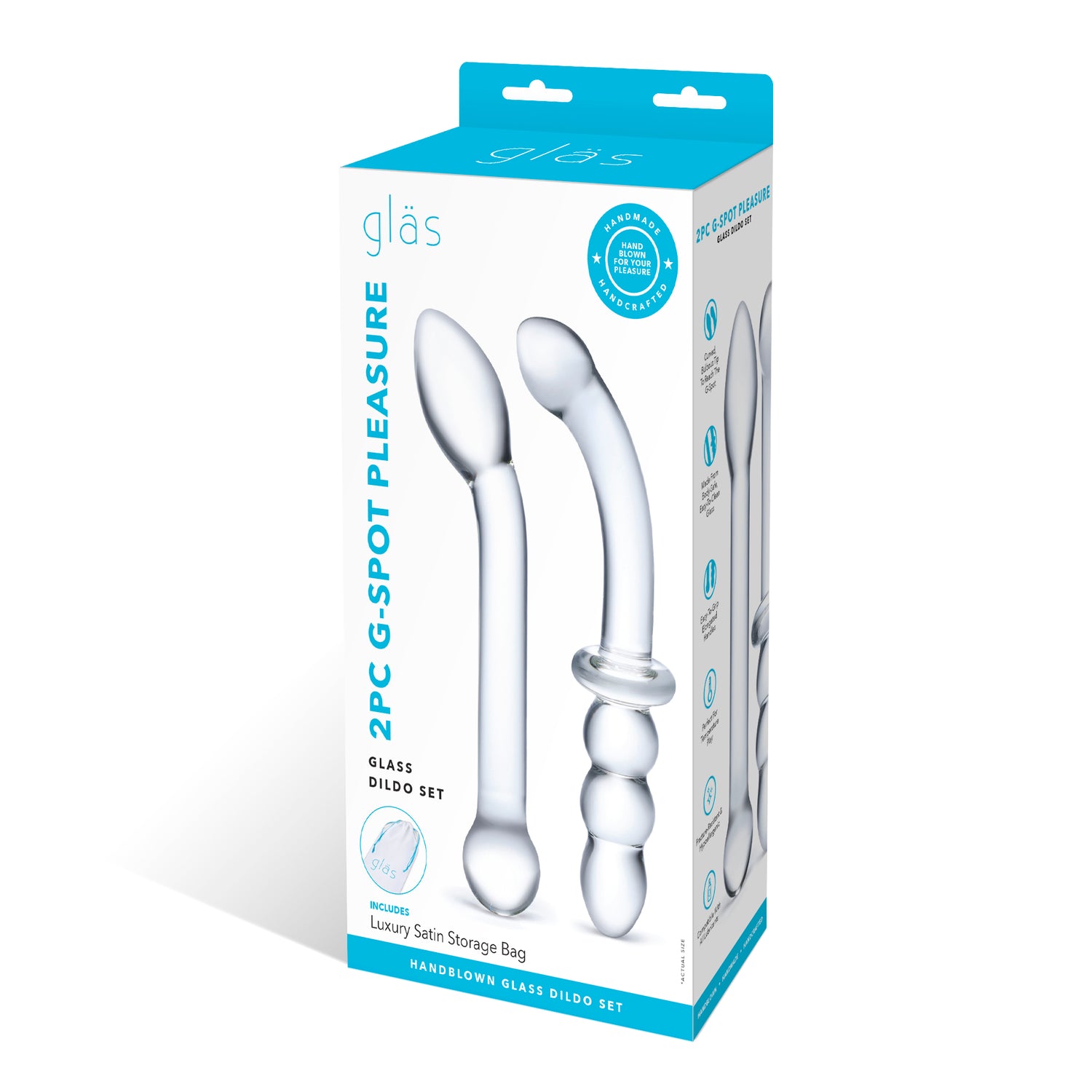 G-Spot Pleasure Glass Dildo Set - Curved Dildos | By Gls G-Spot Pleasure Glass Dildo Set - Curved Dildos | By Gls