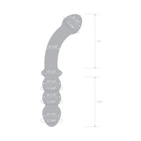 6.5" Iridescent Chrome Double Ended Beaded Glass Dildo