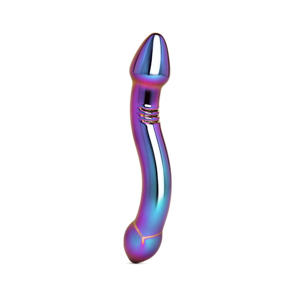 Iridescent Chrome S Curved Double Dildo