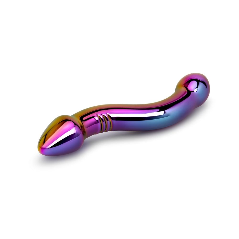 Iridescent Chrome S Curved Double Dildo