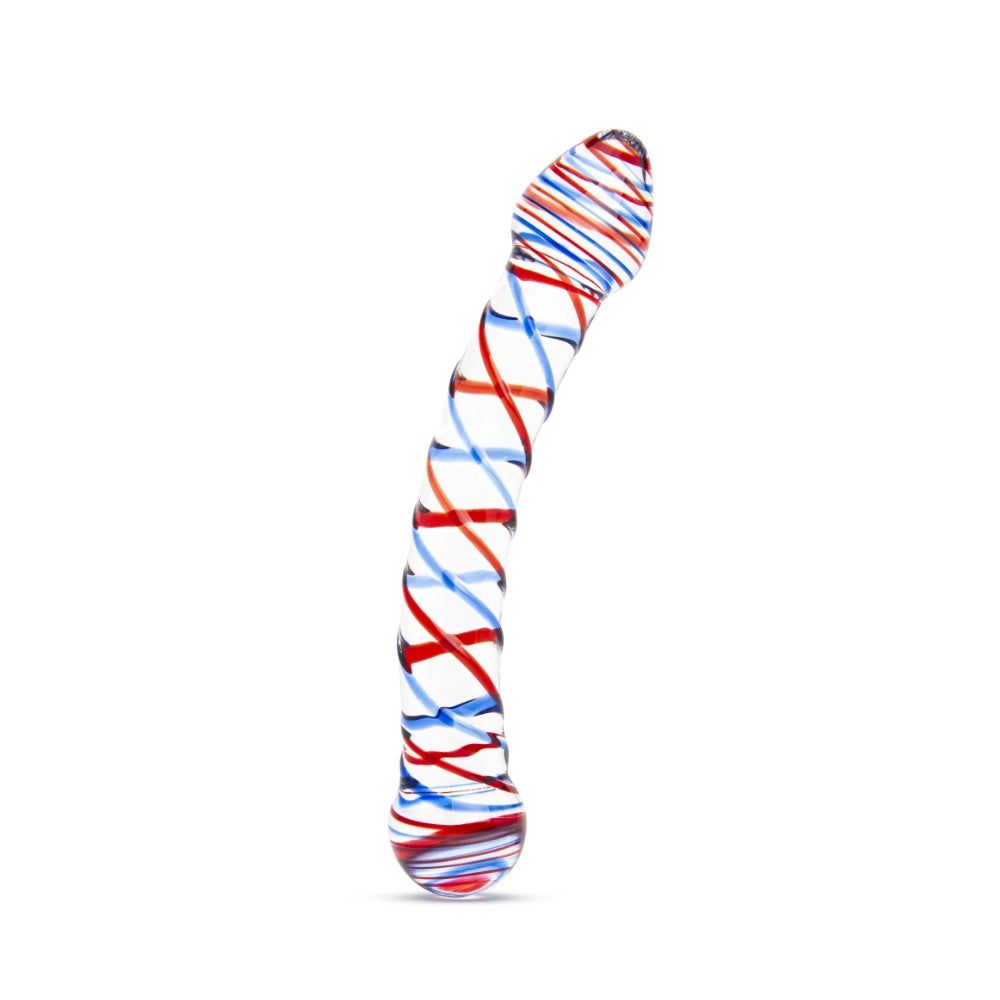 7.5" Striped Double Ended Glass Dildo