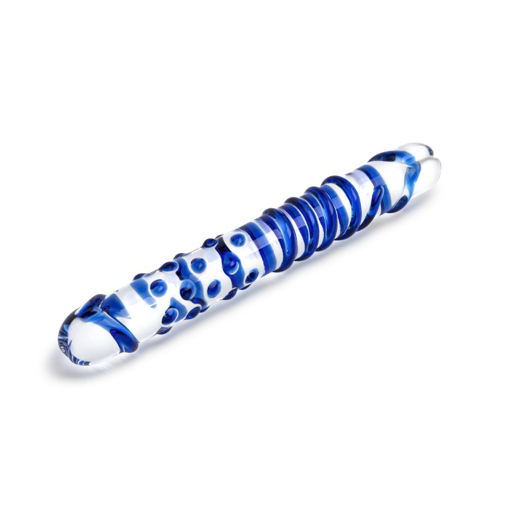 Blue Double Sided Textured Dildo