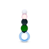 Colorful Beaded Glass Anal Plug  with different colored beads on a white background