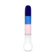 7" Electric Duskd dildo with a gradient from blue to pink on a white background