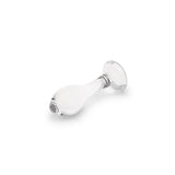 Clear glass anal plug on a white background
