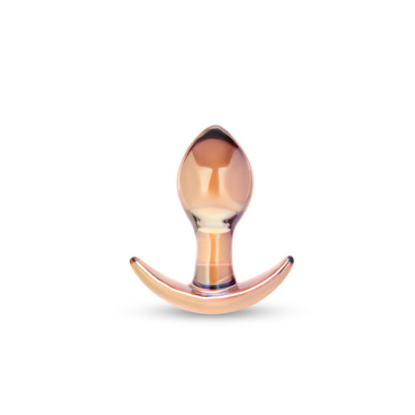 Rose gold  Bulbous Glass Anal Toy on a white background