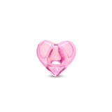Pink heart-shaped butt plug base on a white background