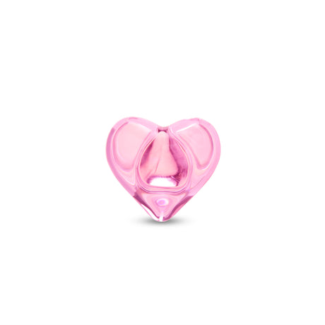 Pink heart-shaped butt plug base on a white background