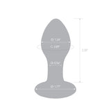  butt plug with measurements on a white background