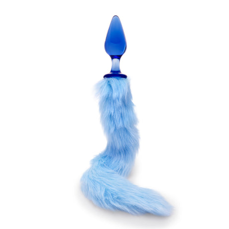 Glass Plug with Fur Tail on a white background