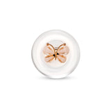 Butterfly-shaped anal plug base with rose gold accents on a white background