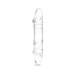 Clear Dual-Ended Glass Dildo on a white background