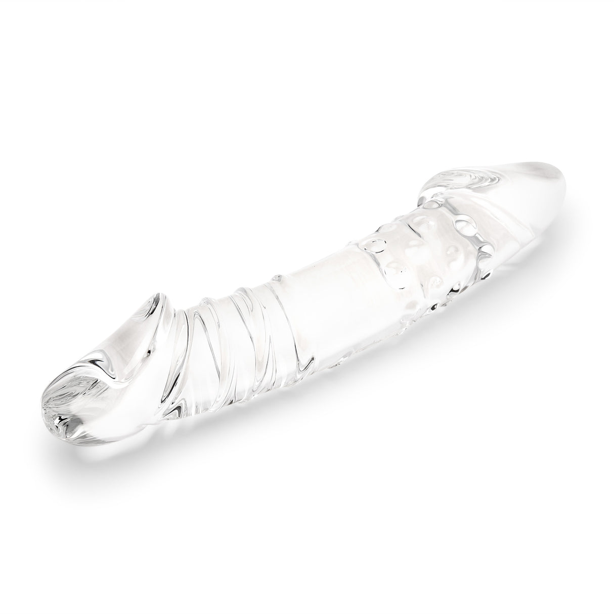 Clear Dual-Ended Glass Dildo  on a white background