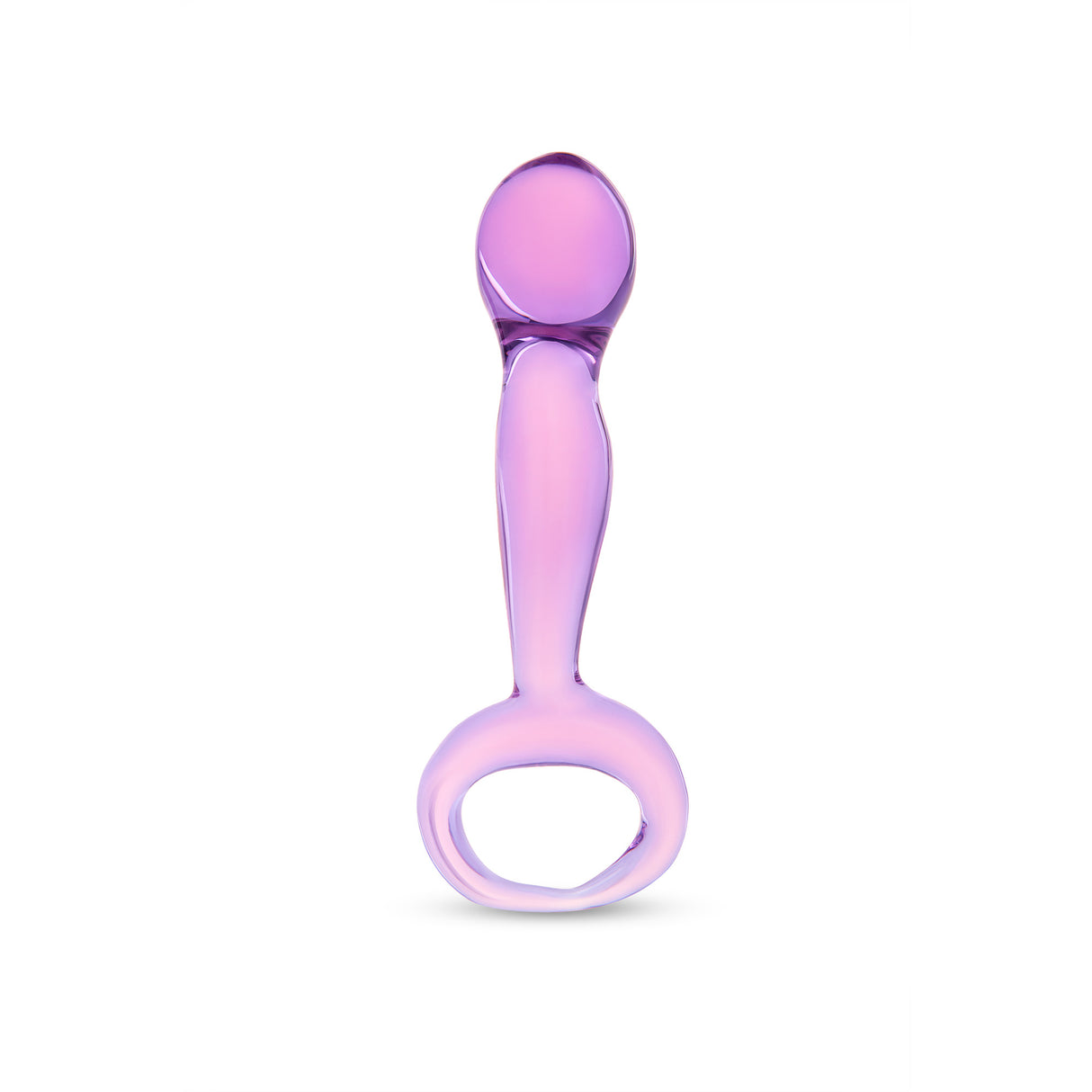 Purple Teardrop Tip & Ring Base dildo on a white background