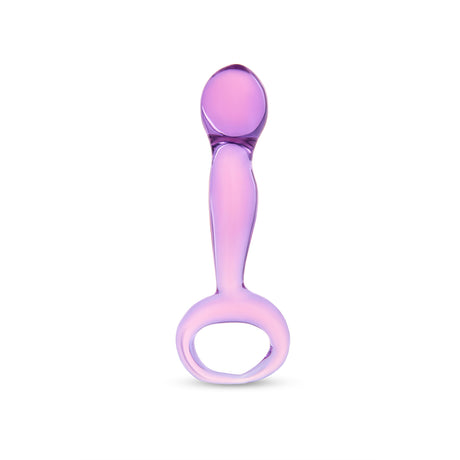 Purple Teardrop Tip & Ring Base dildo on a white background