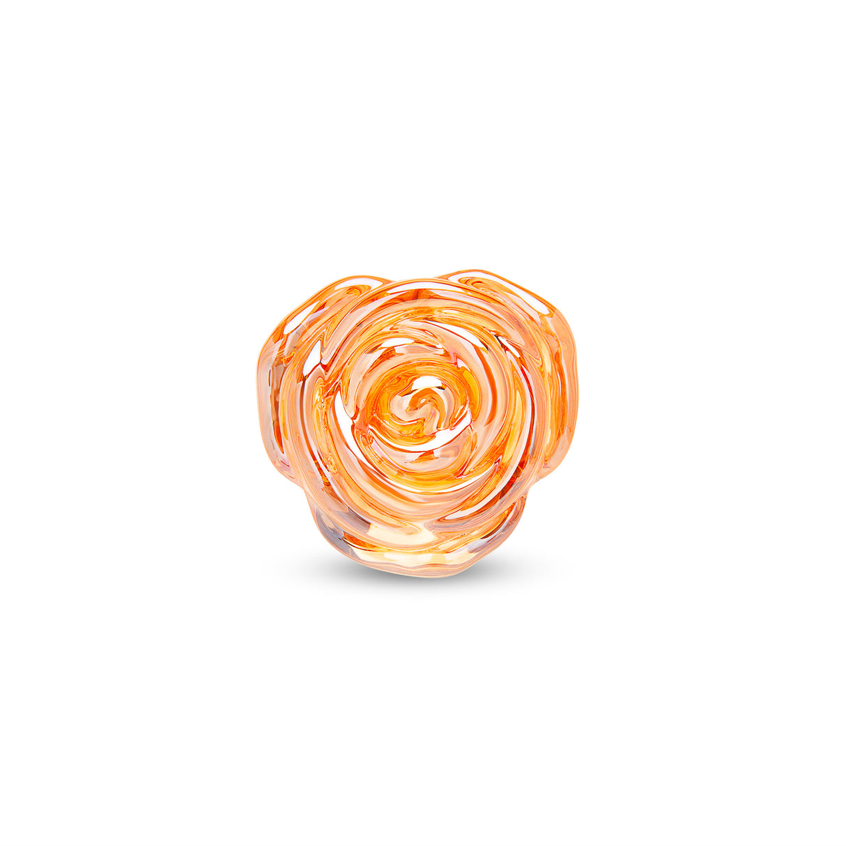 Orange rosebud base butt plug  on a white background