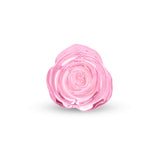Pink rose-shaped butt plug base on a white background