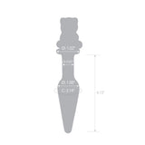 Gray silhouette with measurements on a white background