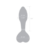 Gray silhouette of a decorative item with measurements on a white background