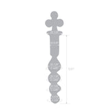 Grey silhoutte with dimensions on a white background