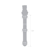 Gray silhoutte of a Clear beaded glass dildo featuing a tapered tip and cute pink bear base with measurements on a white background