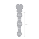 Gray silhoutte of the dildo with heart-shaped base on a white background