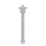 dildo with measurements on a white background