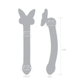 Gray silhoutte with measurements on a white background