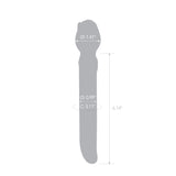 Gray silhoutte with measurements on a white background