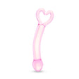 Pink Curved G-Spot Glass dildo  on a white background
