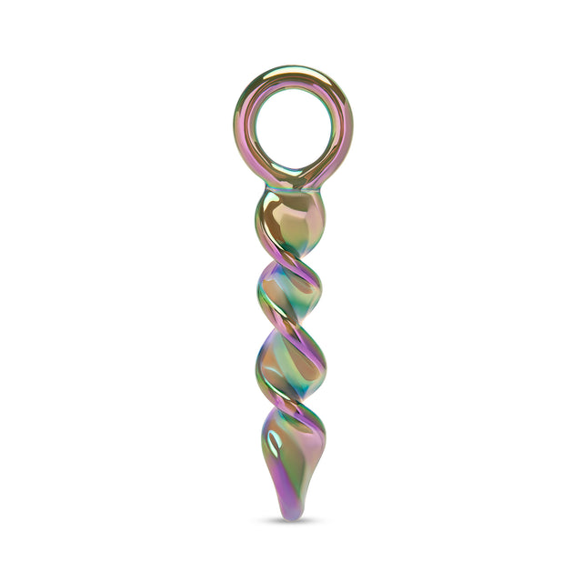 Corkscrew Shaft Glass Dildo on a white background