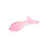 Pink Mermaid Tail - Ridged Glass Anal Plug on a white background
