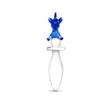 Unicorn Handle Glass Plug with a white base on a white background