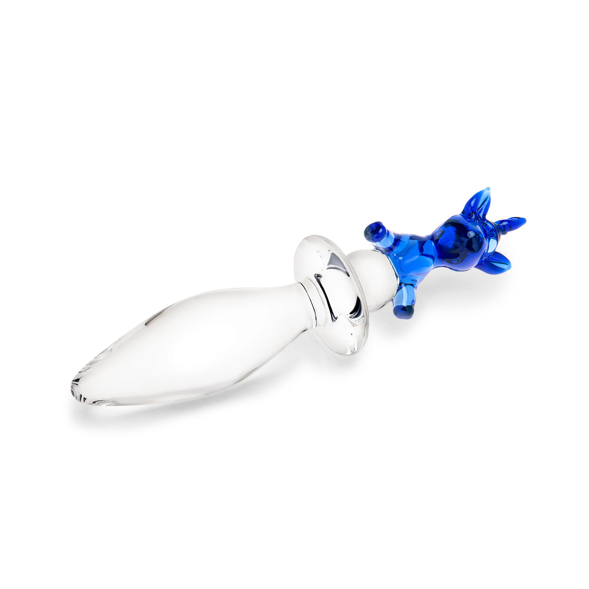 Unicorn Handle Glass Plug on a white background