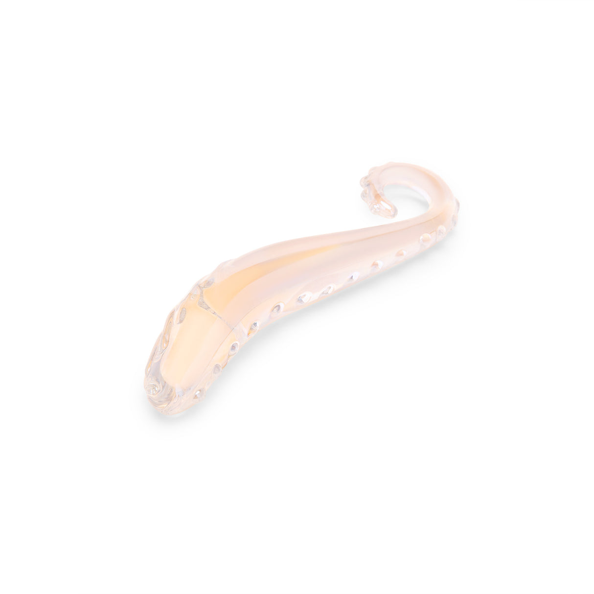 Iridescent G-Spot Glass Dildo on a white background