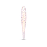 Iridescent G-Spot Glass Dildo with nubbed texture on a white background
