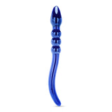 Blue Mirage - Dual-Ended dildo featuring tapered and beaded ends on a white backgroud
