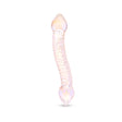 Dual-Ended Dildo with Textured Shaft and Taperd Tips  a white background