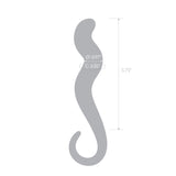 Gray silhoutte with measurements on a white background