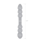 Gray silhoutte with measurements on a white background