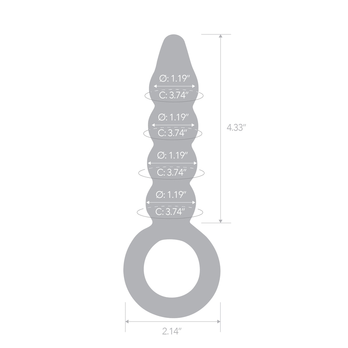 Gray tool with measurements on a white background