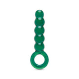 Green Beaded Glass Anal Plug on a white background
