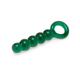 Green Beaded Glass Anal Plug on a white background