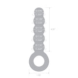 Gray ring with measurements on a white background