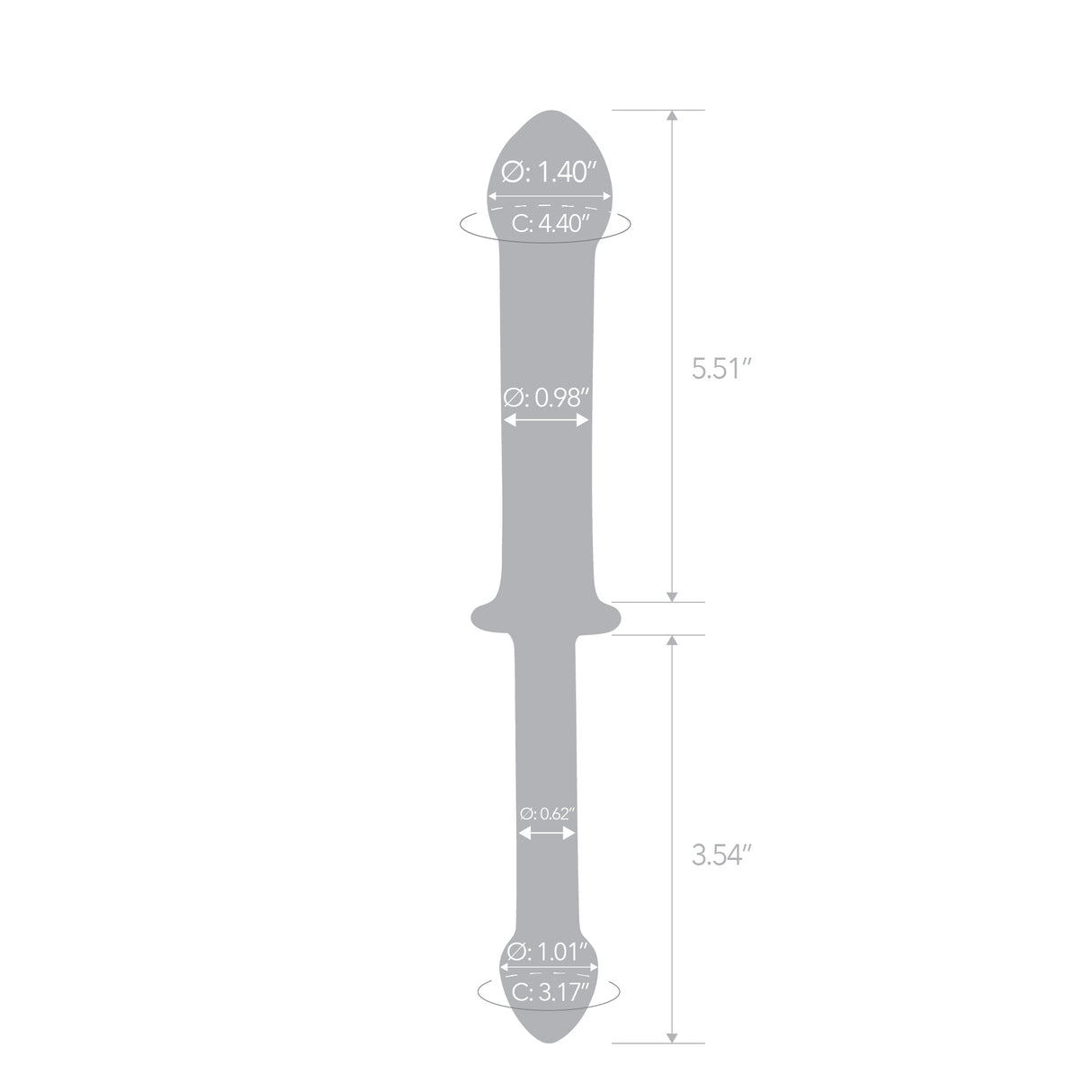 Gray silhoutte with measurements on a white background