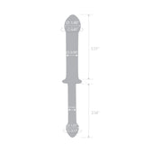 Gray silhoutte with measurements on a white background