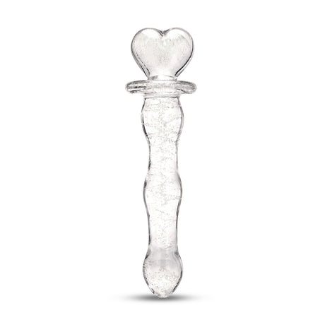 Glow-in-the-Dark Glass with a heart-shaped base on a white background